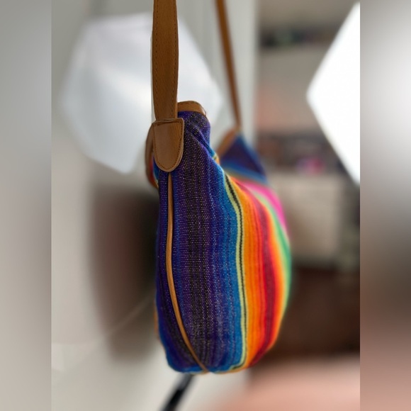 Franco Figgesi Bohemian Pink Multi Colored Guatemalan Purse Bag Vegan Leather - Picture 8 of 16